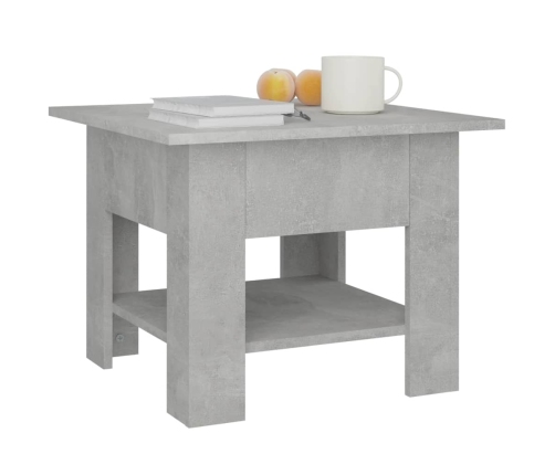 Mesa de centro madera contrachapada gris hormigón 55x55x42 cm