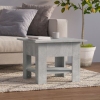 Mesa de centro madera contrachapada gris hormigón 55x55x42 cm