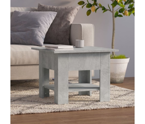 Mesa de centro madera contrachapada gris hormigón 55x55x42 cm