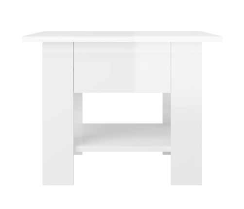 vidaXL Mesa de centro madera de ingeniería brillo blanco 55x55x42 cm