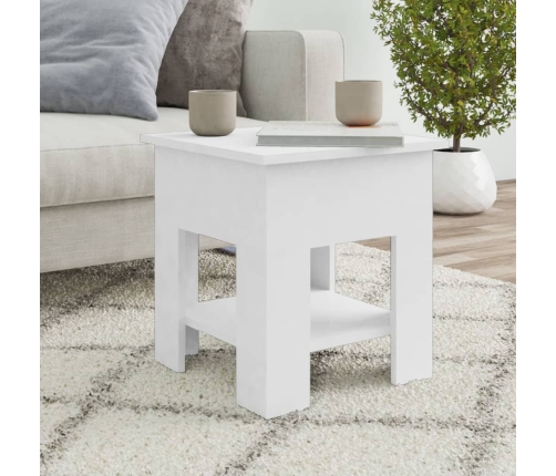 vidaXL Mesa de centro blanco madera contrachapada 40x40x42 cm