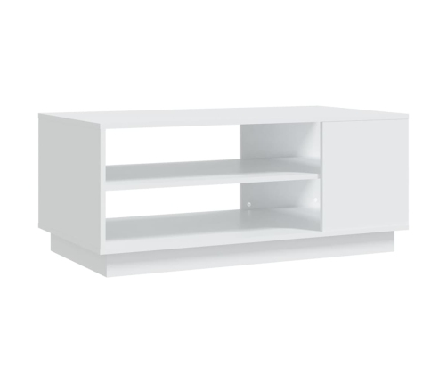 Mesa de centro de madera de ingeniería blanca 102x55x43 cm