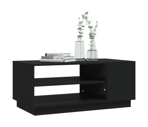 Mesa de centro de madera de ingeniería negra 102x55x43 cm