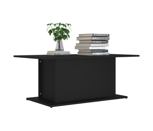 Mesa de centro madera contrachapada negro 102x55,5x40 cm