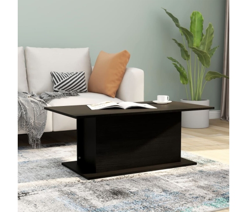 vidaXL Mesa de centro madera contrachapada negro 102x55,5x40 cm