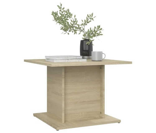 Mesa de centro madera ingeniería roble Sonoma 55,5x55,5x40 cm
