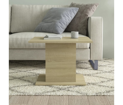 Mesa de centro madera ingeniería roble Sonoma 55,5x55,5x40 cm