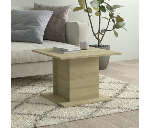 Mesa de centro madera ingeniería roble Sonoma 55,5x55,5x40 cm