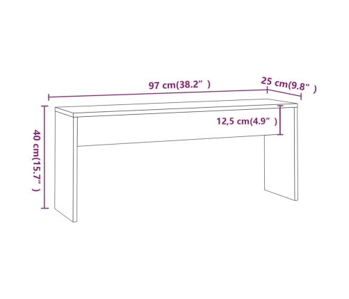 Juego de comedor 3 piezas madera ingeniería roble ahumado