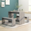 Set de comedor 3 pzas madera de ingeniería gris Sonoma