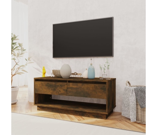 vidaXL Mueble de TV madera de ingeniería roble ahumado 102x41x44 cm