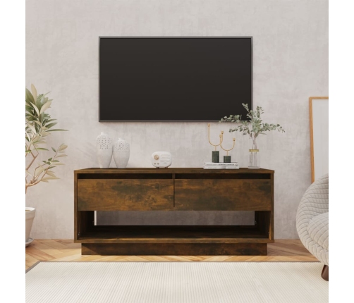 vidaXL Mueble de TV madera de ingeniería roble ahumado 102x41x44 cm