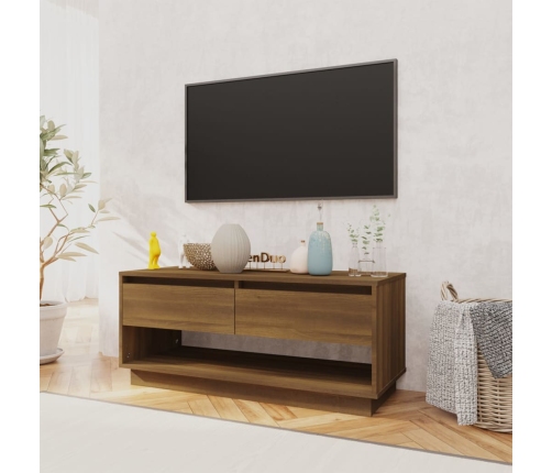 Mueble de TV madera de ingeniería marrón roble 102x41x44 cm