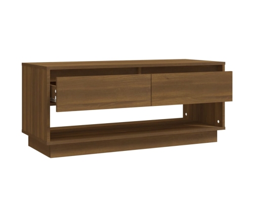 Mueble de TV madera de ingeniería marrón roble 102x41x44 cm