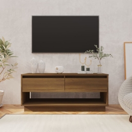 Mueble de TV madera de ingeniería marrón roble 102x41x44 cm