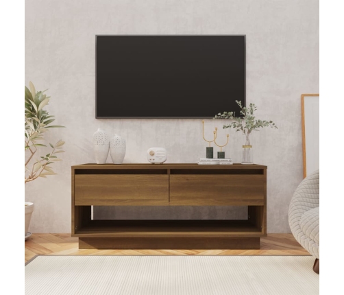 Mueble de TV madera de ingeniería marrón roble 102x41x44 cm