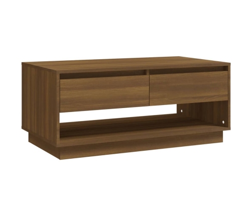 Mesa de centro madera de ingeniería marrón roble 102,5x55x44 cm