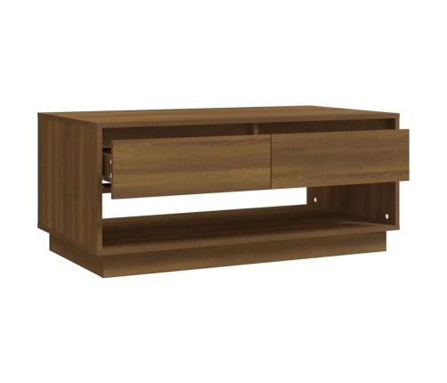 Mesa de centro madera de ingeniería marrón roble 102,5x55x44 cm