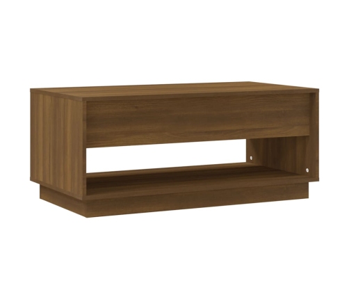 Mesa de centro madera de ingeniería marrón roble 102,5x55x44 cm