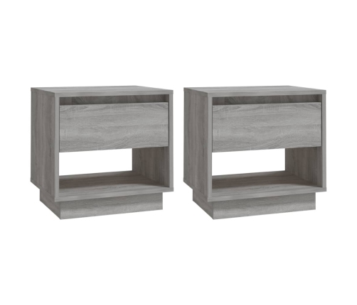 Mesitas noche 2 uds madera ingeniería gris Sonoma 45x34x44 cm