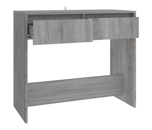 Mesa consola madera de ingeniería gris Sonoma 89x41x76,5 cm