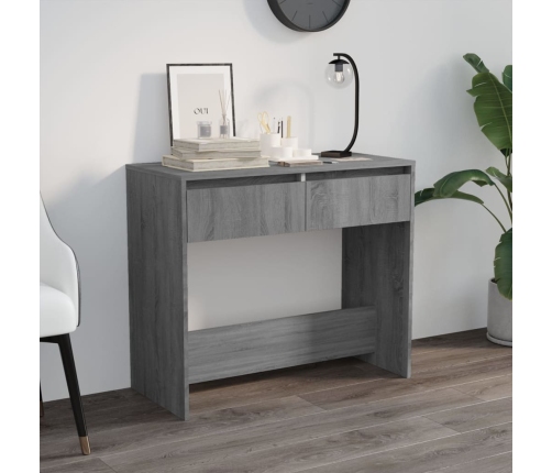 Mesa consola madera de ingeniería gris Sonoma 89x41x76,5 cm