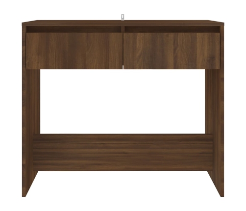 Mesa consola madera de ingeniería marrón roble 89x41x76,5 cm