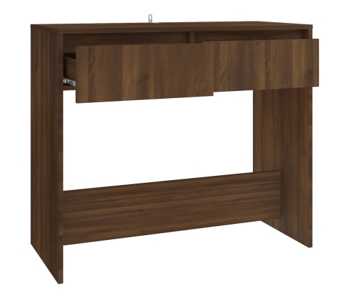 Mesa consola madera de ingeniería marrón roble 89x41x76,5 cm