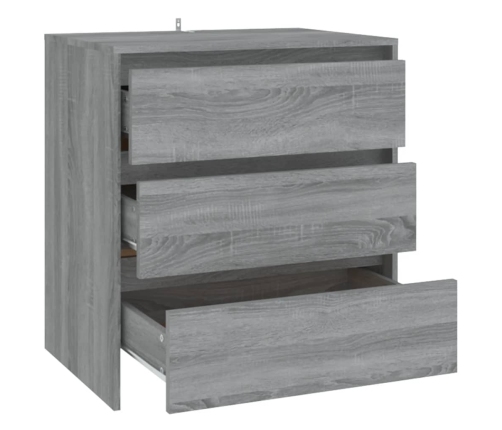 Aparador de madera contrachapada gris Sonoma 70x41x75 cm