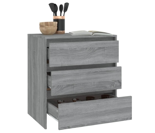 Aparador de madera contrachapada gris Sonoma 70x41x75 cm