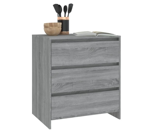 Aparador de madera contrachapada gris Sonoma 70x41x75 cm