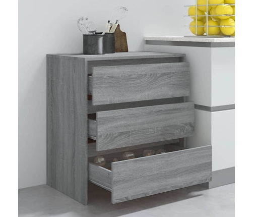 Aparador de madera contrachapada gris Sonoma 70x41x75 cm