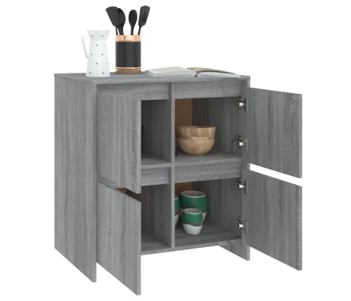 Aparador de madera contrachapada gris Sonoma 70x41x75 cm