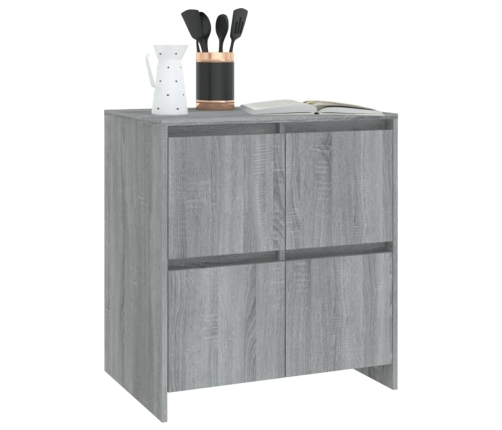 Aparador de madera contrachapada gris Sonoma 70x41x75 cm