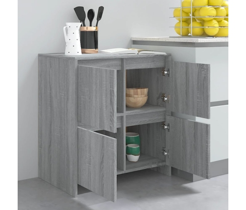 Aparador de madera contrachapada gris Sonoma 70x41x75 cm