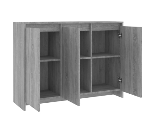 Aparador de madera de ingeniería gris Sonoma 102x33x75 cm