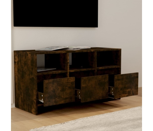 Mueble de TV madera de ingeniería roble ahumado 102x37,5x52,5cm