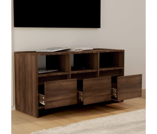 vidaXL Mueble de TV madera de ingeniería marrón roble 102x37,5x52,5cm