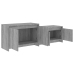 Mueble de TV madera de ingeniería gris ahumado 146,5x35x50 cm