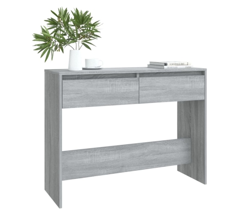 Mesa consola madera de ingeniería gris Sonoma 100x35x76,5 cm