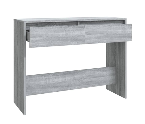 Mesa consola madera de ingeniería gris Sonoma 100x35x76,5 cm