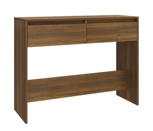 Mesa consola madera de ingeniería marrón roble 100x35x76,5 cm