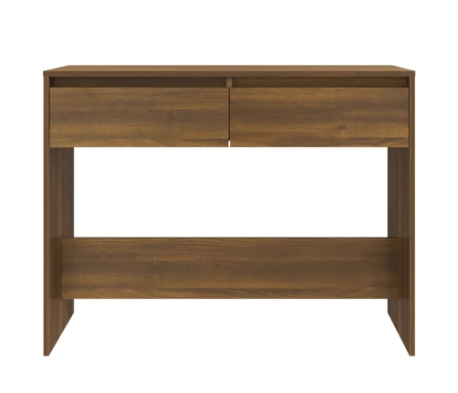 Mesa consola madera de ingeniería marrón roble 100x35x76,5 cm