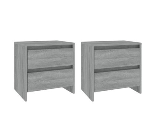 Mesita noche 2 uds madera ingeniería gris Sonoma 45x34,5x44,5cm