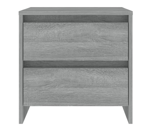 Mesita noche 2 uds madera ingeniería gris Sonoma 45x34,5x44,5cm