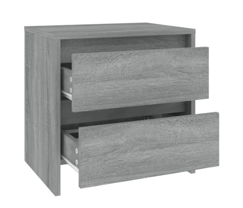 Mesita noche 2 uds madera ingeniería gris Sonoma 45x34,5x44,5cm