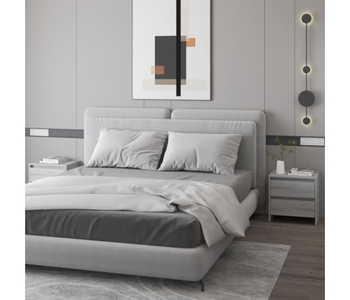 Mesita noche 2 uds madera ingeniería gris Sonoma 45x34,5x44,5cm