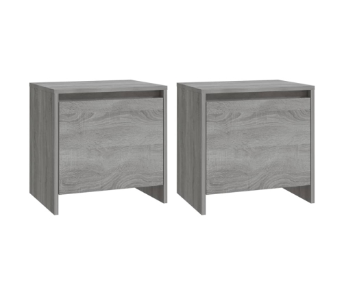 Mesitas noche 2 uds madera ingeniería gris Sonoma 45x34x44,5 cm