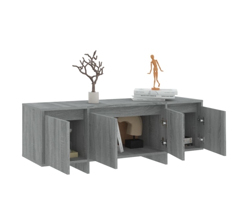 Mueble de TV madera contrachapada gris Sonoma 120x30x40,5 cm