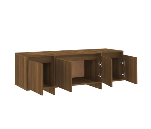 Mueble para TV madera contrachapada marrón roble 120x30x40,5 cm